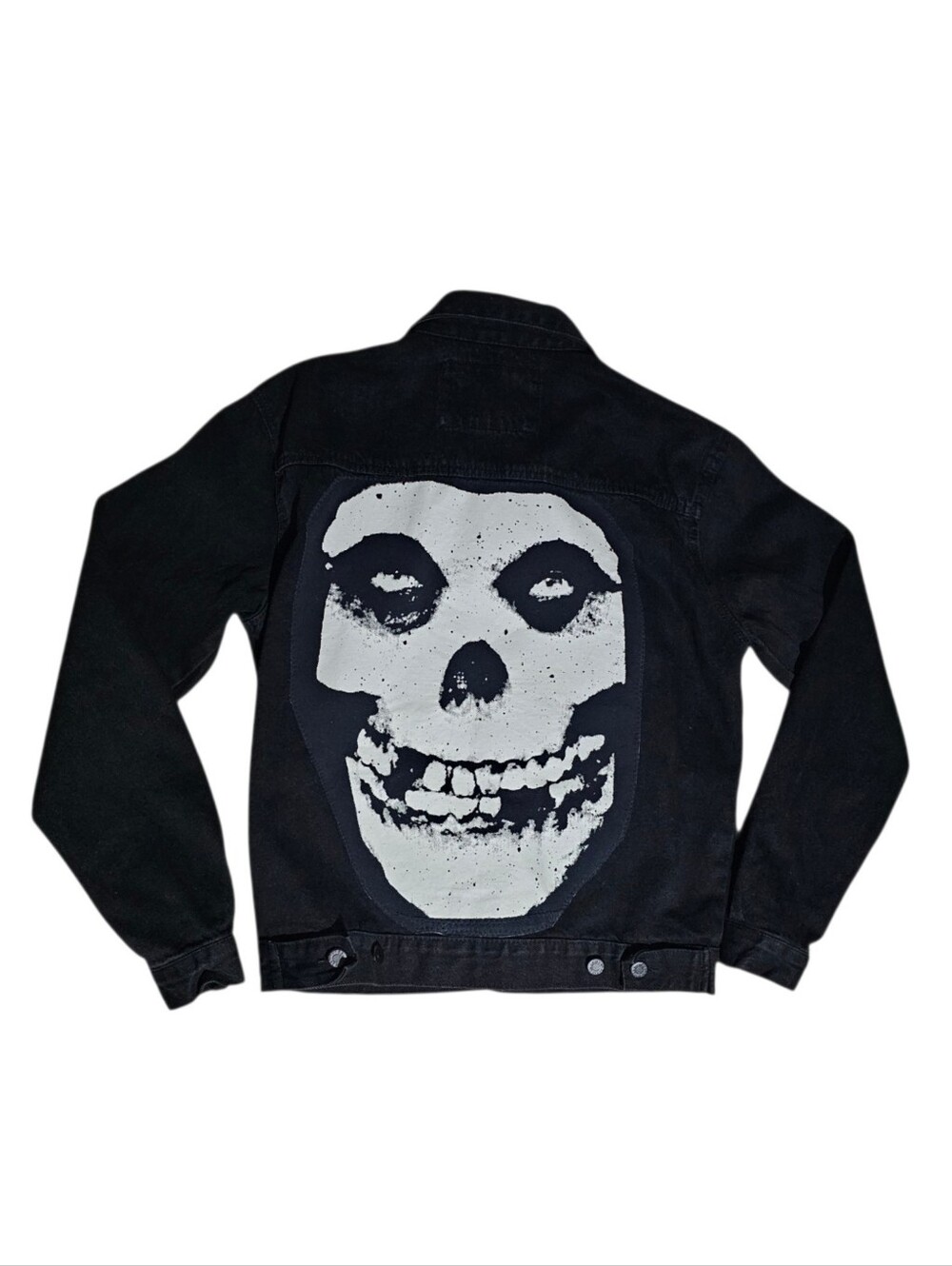 ♻️🖤Misfits Crimson Ghost Skull Reworked Punk Oversized Denim Jacket